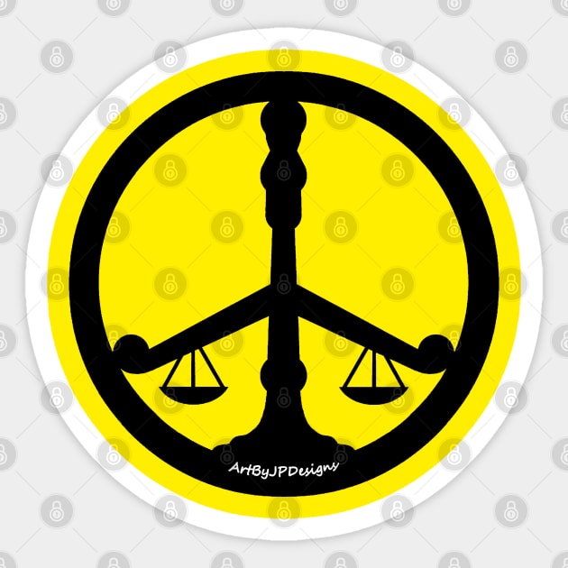 With Justice, Comes Peace Sticker by ArtByJPDesigns